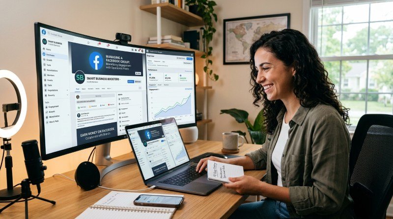 managing a Facebook group to earn money on Facebook through sponsored posts