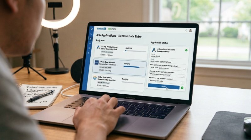 applying to real data entry jobs from home through a job board
