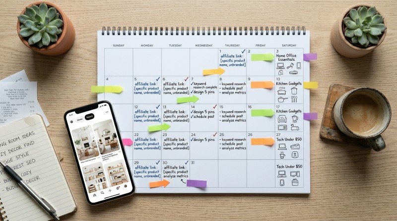 planning a content calendar for affiliate marketing Pinterest