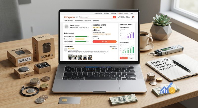 checking supplier ratings to earn money from AliExpress safely